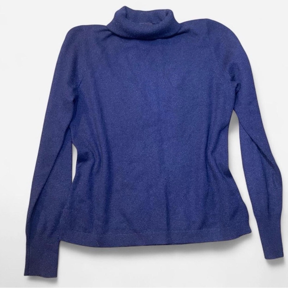 J Crew Women’s Navy Blue Soft 100% Cashmere Turtleneck Sz Small